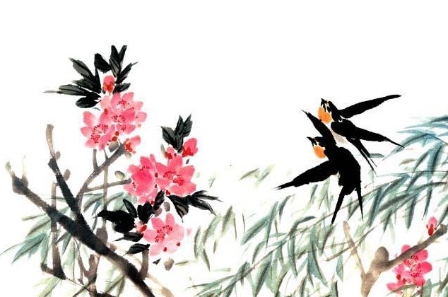 双飞燕子几时回？夹岸桃花蘸水开。全诗意思及赏析-古诗迷