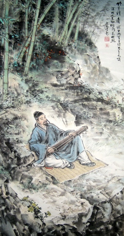 《竹里馆》王维唐诗注释翻译赏析-古诗迷