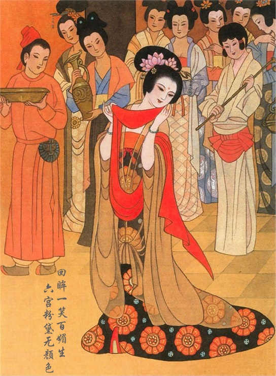 回眸一笑百媚生，六宫粉黛无颜色。全诗意思及赏析-古诗迷