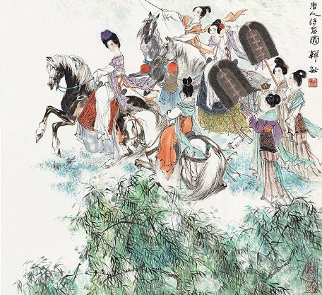 头上何所有?翠微㔩叶垂鬓唇。全诗意思及赏析-古诗迷