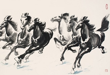 干惟画肉不画骨,忍使骅骝气凋丧。全诗意思及赏析-古诗迷