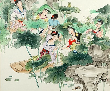 镜湖三百里,菡萏发荷花。全诗意思及赏析-古诗迷