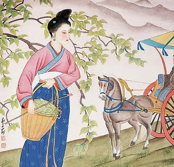 秦地罗敷女，采桑绿水边。全诗意思及赏析-古诗迷