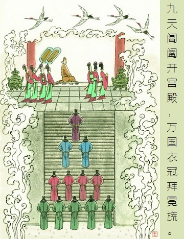 九天阊阖开宫殿,万国衣冠拜冕旒。全诗意思及赏析-古诗迷