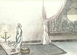 孤灯不明思欲绝,卷帷望月空长叹。美人如花隔云端!全诗意思及赏析-古诗迷