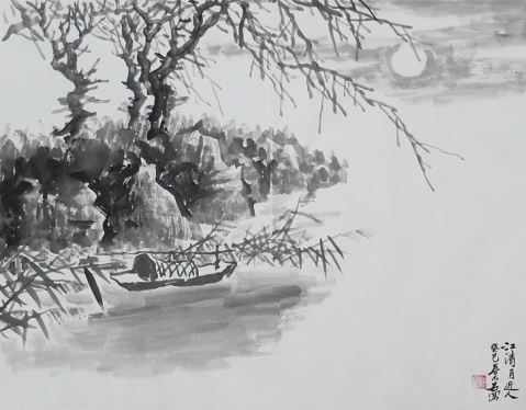 野旷天低树，江清月近人。全诗意思及赏析-古诗迷