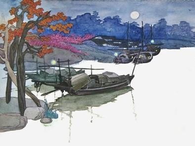 汉口夕阳斜渡鸟，洞庭秋水远连天。全诗意思及赏析-古诗迷