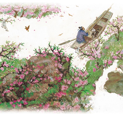 飞花两岸照船红，百里榆堤半日风。全诗意思及赏析-古诗迷