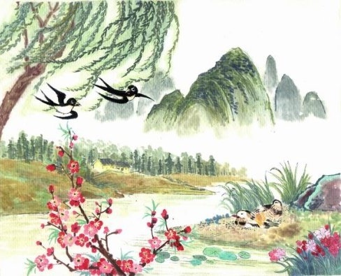 千层石树通行路，一带山田放水声。全诗意思及赏析-古诗迷